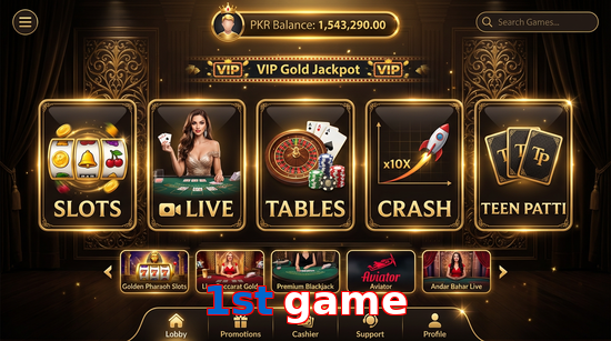 Main screen of 1St Game casino page for PK players
