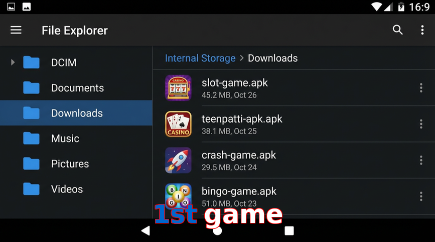 Main screen of 1St Game gameapk page for PK players